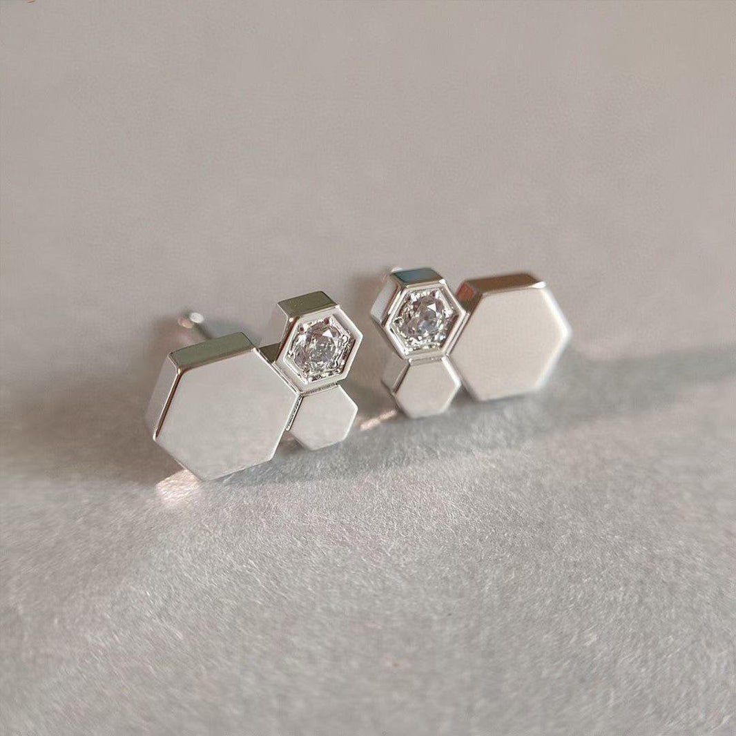 [LUXE NOBLE]BEE LOVE SILVER DIAMOND EARRINGS
