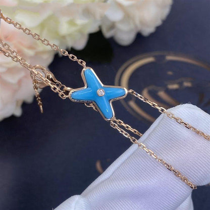 [LUXE NOBLE]JEUX BRACELET TURQUOISE PINK GOLD 1 DIAMOND