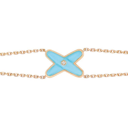 [LUXE NOBLE]JEUX BRACELET TURQUOISE PINK GOLD 1 DIAMOND