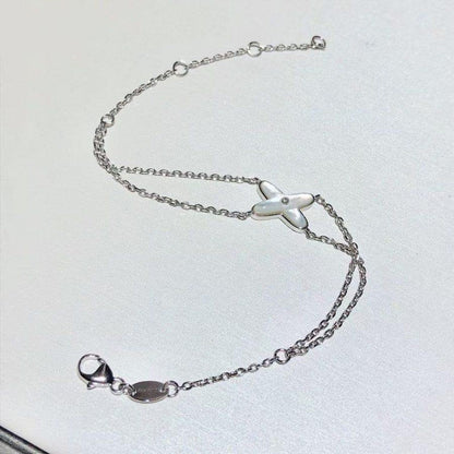 [LUXE NOBLE]JEUX BRACELET WHITE MOP SILVER 1 DIAMOND