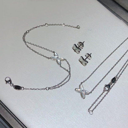 [LUXE NOBLE]JEUX BRACELET WHITE MOP SILVER 1 DIAMOND