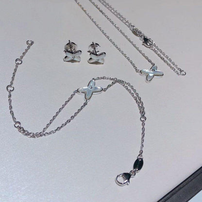 [LUXE NOBLE]JEUX BRACELET WHITE MOP SILVER 1 DIAMOND