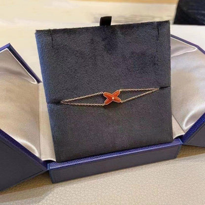 [LUXE NOBLE]JEUX BRACELET CARNELIAN PINK GOLD 1 DIAMOND