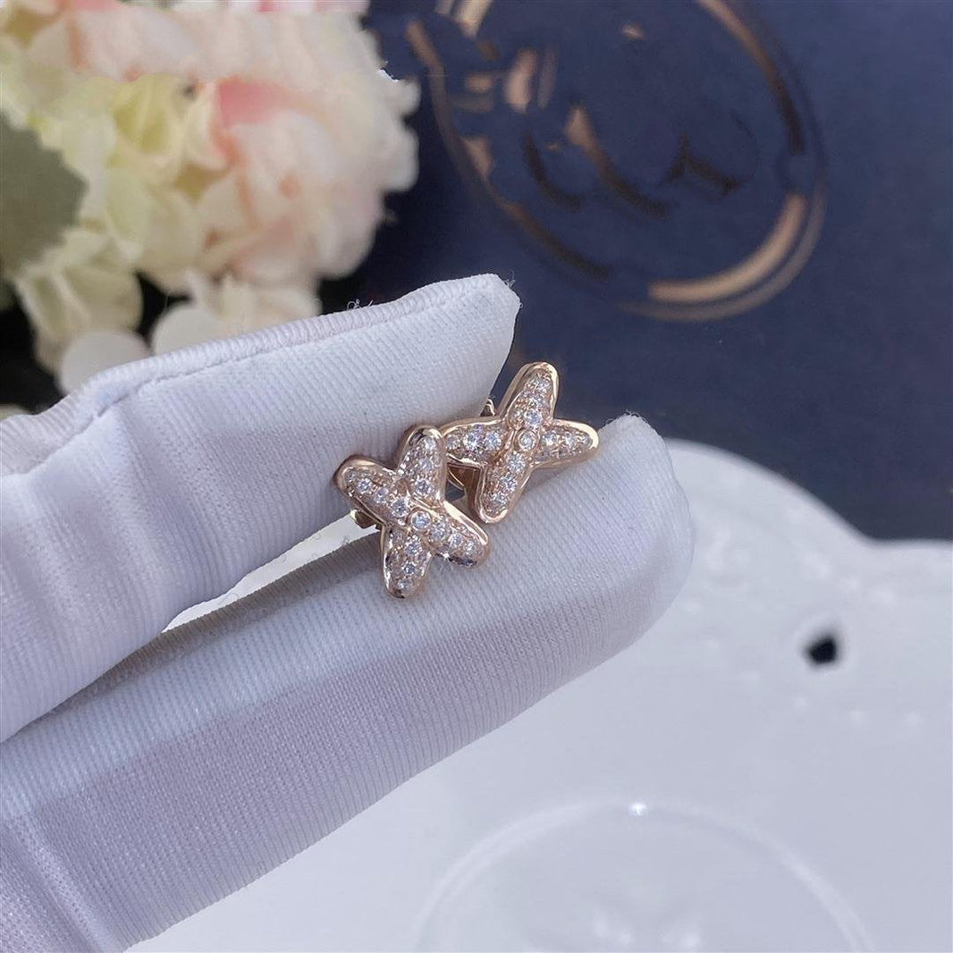 [LUXE NOBLE]JEUX DE PINK GOLD DIAMOND EARRINGS