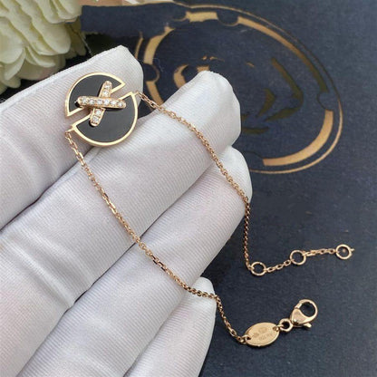 [LUXE NOBLE]JEUX DE BRACELET オニキス ピンクゴールド ダイヤモンド