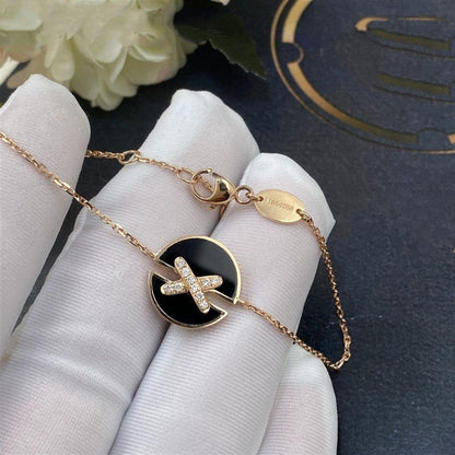 [LUXE NOBLE]JEUX DE BRACELET オニキス ピンクゴールド ダイヤモンド