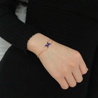 [LUXE NOBLE]Hollow Design Four-Leaf Clover Flower Shape Ring