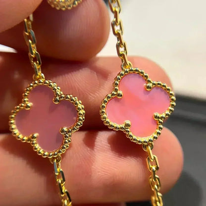 [LUXE NOBLE] CLOVER 5 MOTIFS  PINK MOP BRACELET COLLECTION