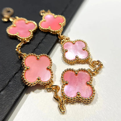 [LUXE NOBLE] CLOVER 5 MOTIFS  PINK MOP BRACELET COLLECTION