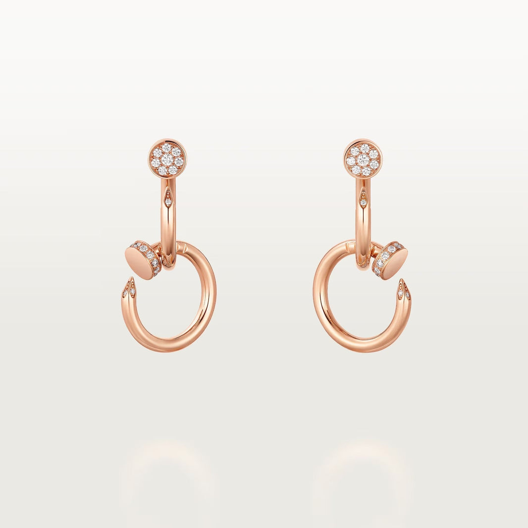 [Luxe Jewelry]JUSTE HALF DIAMOND DOUBLE EARRINGS