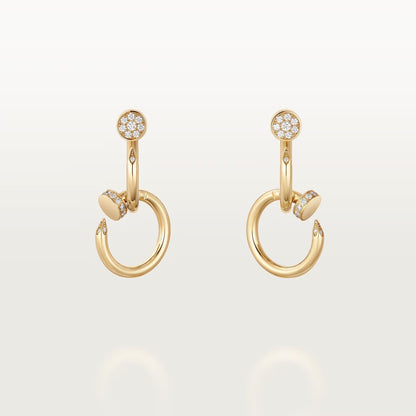 [Luxe Jewelry]JUSTE HALF DIAMOND DOUBLE EARRINGS