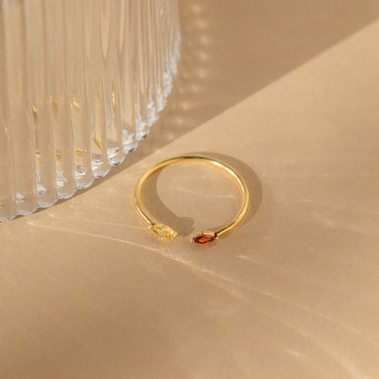 Duo-Marquise-Geburtssteinring