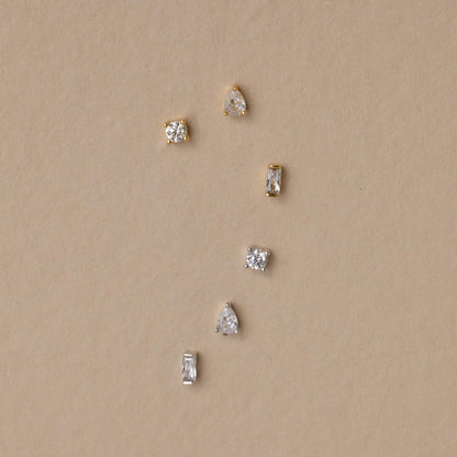 Mixed Diamond Flat Back Stud Set