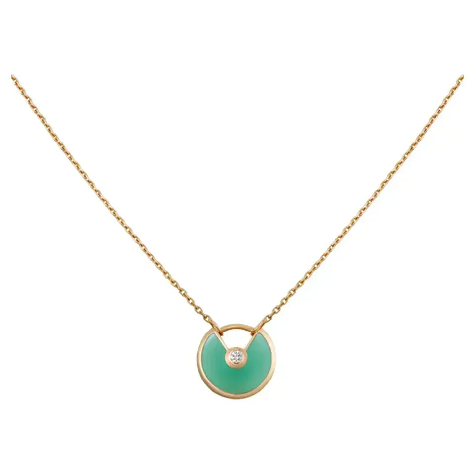 [LUXE NOBLE]AMULETTE GOLD MALACHITE NECKLACE