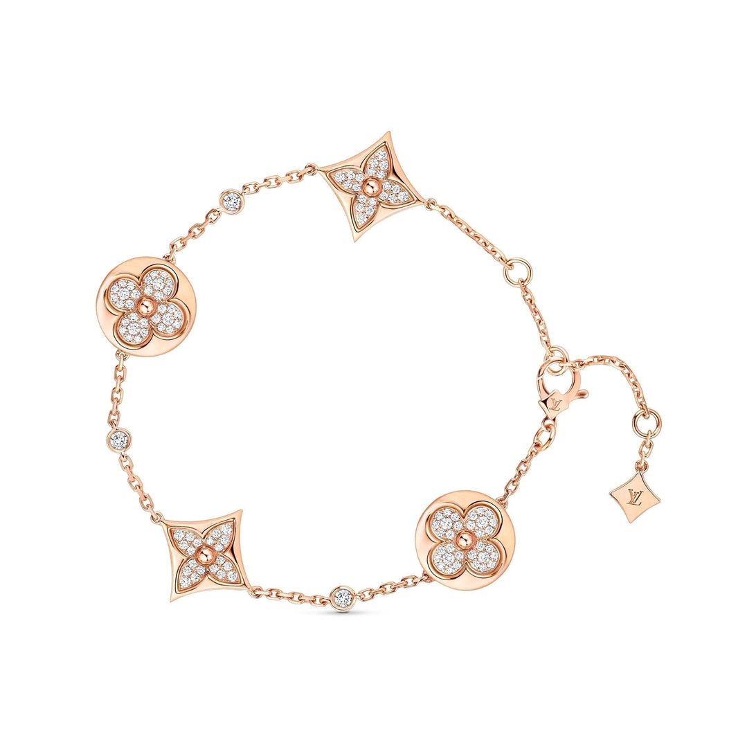 [LUXE NOBLE]STAR AND SUN 4 MOTIFS GOLD DIAMONDS BRACELET