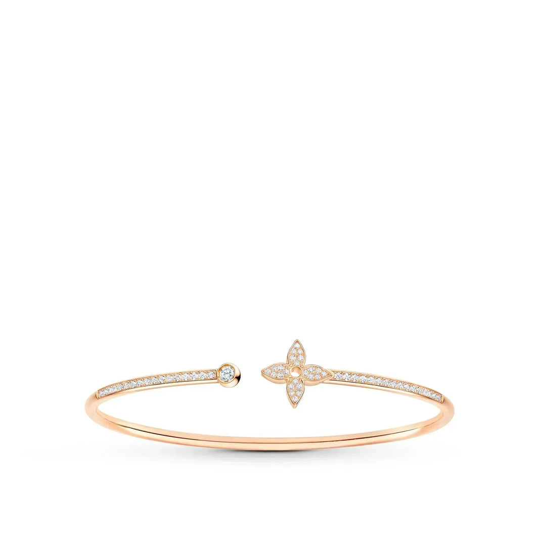 [LUXE NOBLE]IDYLLE PINK GOLD OPEN BRACELET DIAMOND PAVED