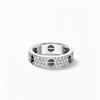 [Luxe Jewelry]LOVE RING 5.5MM DIAMONDS PAVED CERAMIC