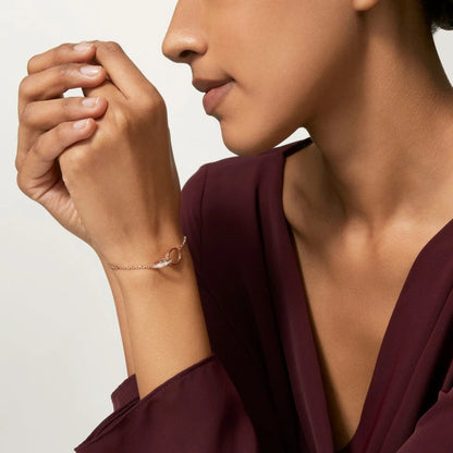 [Luxe Jewelry]LOVE DOUBLE RING HALF DIAMOND BRACELET