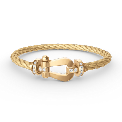 [LUXE NOBLE]FORCE LARGE HORSESHOE HALF DIAMOND BRACELET GOLD