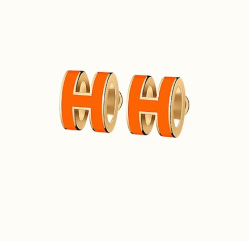 [LUXE NOBLE]MINI POP H EARRINGS ORANGE