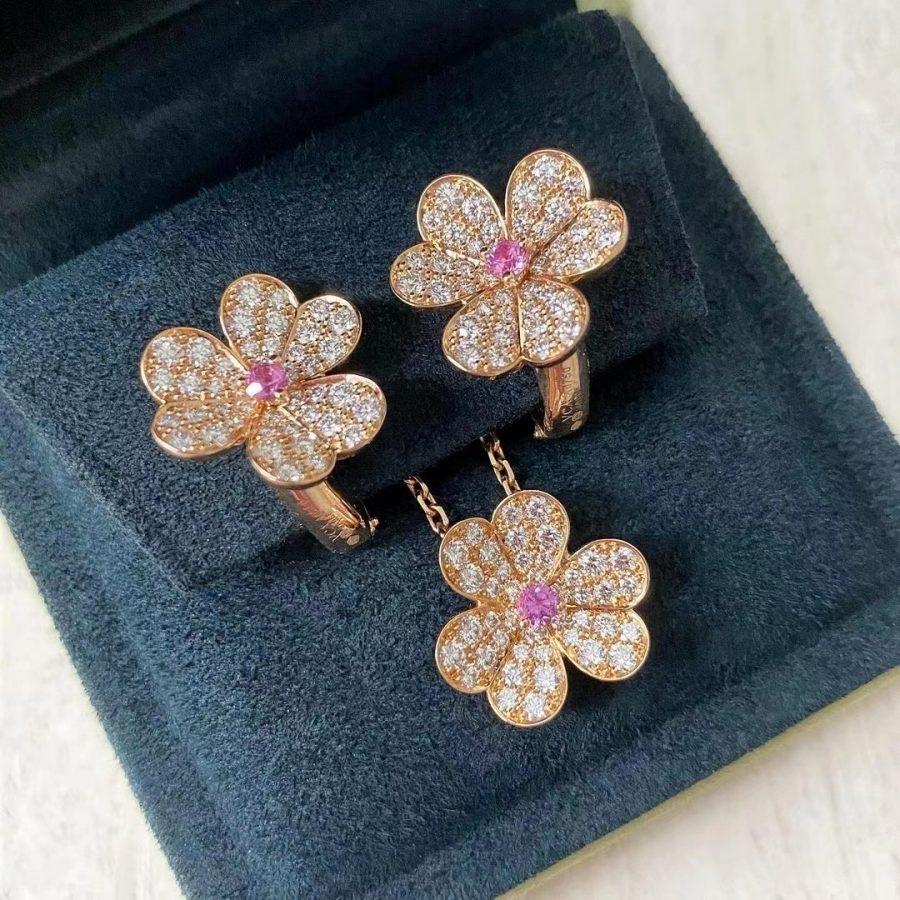 [LUXE NOBLE]FRIVOLE ROSE GOLD FLOWER DIAMOND NECKLACE