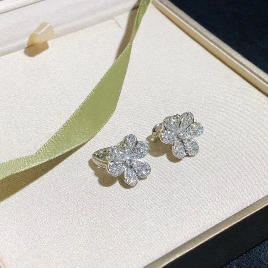 [LUXE NOBLE]FRIVOLE SILVER FLOWER DIAMOND EARRINGS