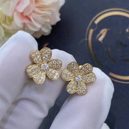 [LUXE NOBLE]FRIVOLE GOLD FLOWER DIAMOND EARRINGS