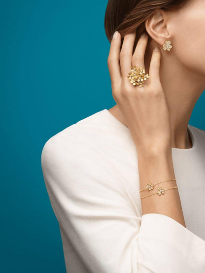 [LUXE NOBLE]FRIVOLE GOLD FLOWER DIAMOND EARRINGS