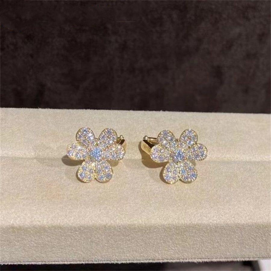 [LUXE NOBLE]FRIVOLE GOLD FLOWER DIAMOND EARRINGS