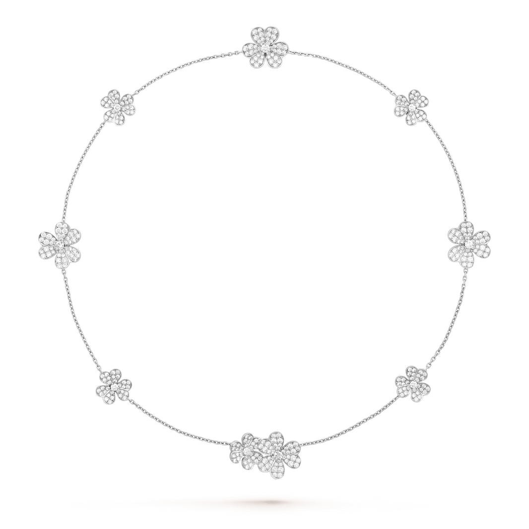 [LUXE NOBLE]FRIVOLE SILVER 9 FLOWERS NECKLACE