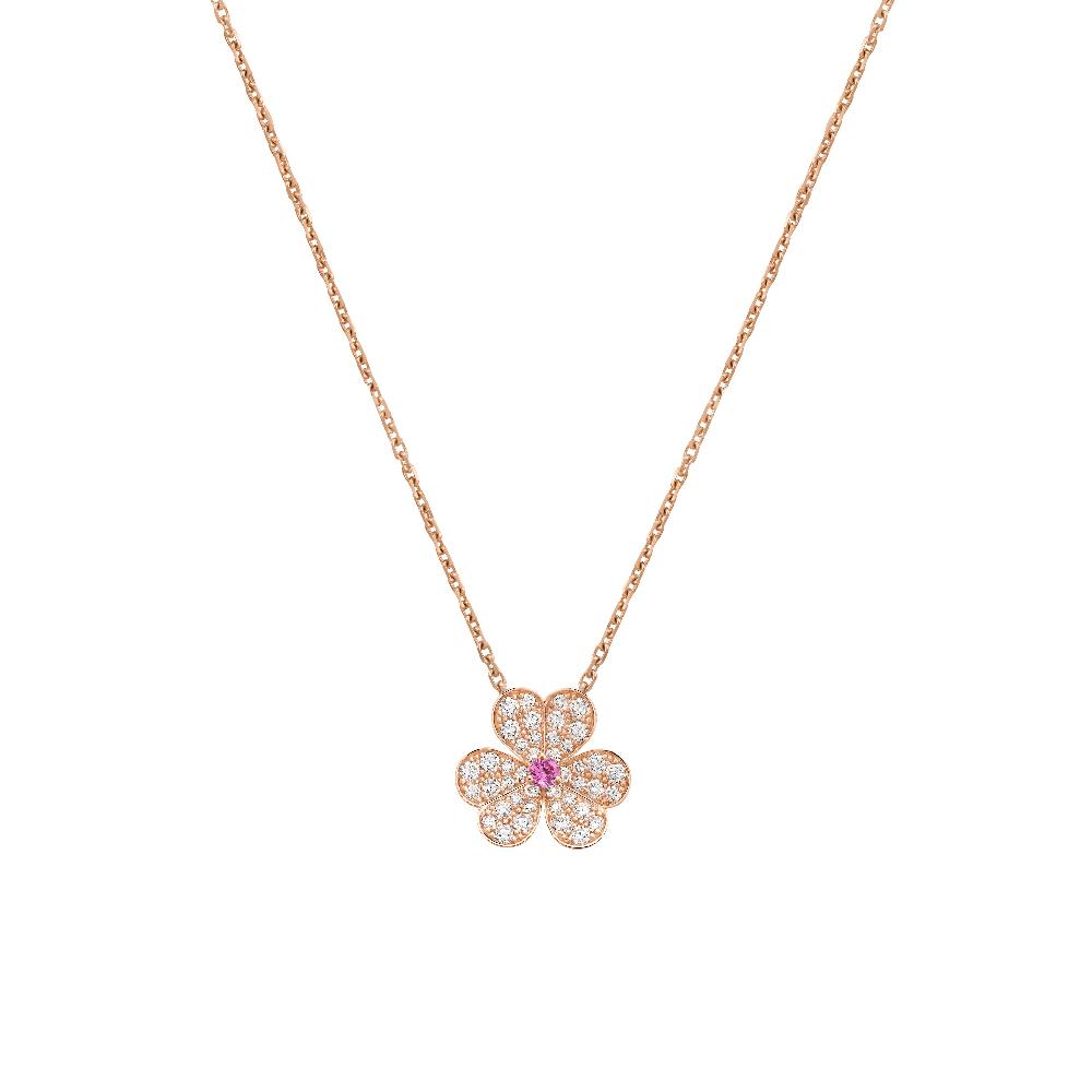 [LUXE NOBLE]FRIVOLE ROSE GOLD FLOWER DIAMOND NECKLACE