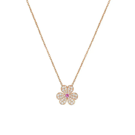 [LUXE NOBLE]FRIVOLE ROSE GOLD FLOWER DIAMOND NECKLACE