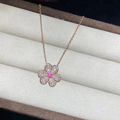 [LUXE NOBLE]FRIVOLE ROSE GOLD FLOWER DIAMOND NECKLACE
