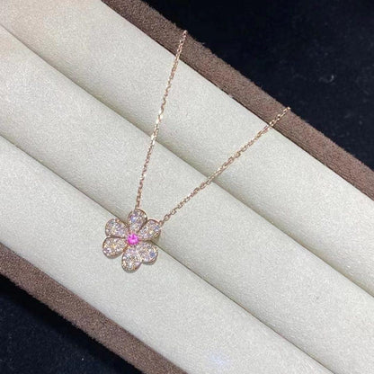 [LUXE NOBLE]FRIVOLE ROSE GOLD FLOWER DIAMOND NECKLACE