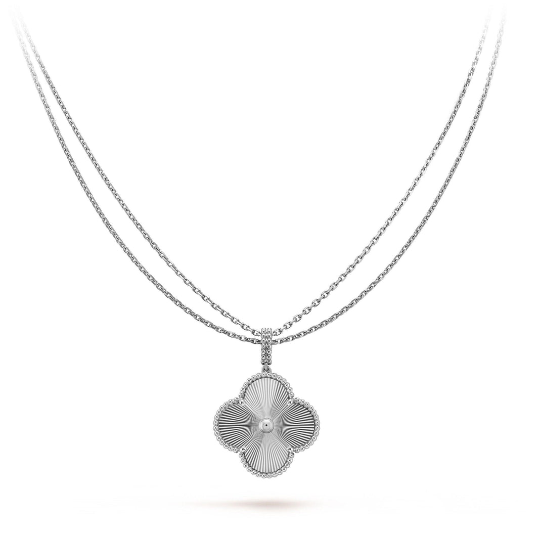 [LUXE NOBLE]CLOVER 25MM SILVER BIG CLOVER NECKLACE