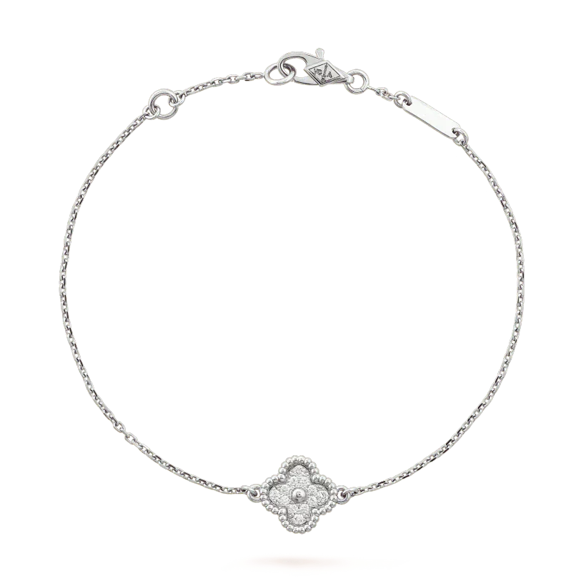 [LUXE NOBLE]CLOVER  SINGLE FLOWER BRACELET SILVER