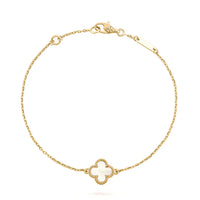 [LUXE NOBLE]CLOVER WHITE MOP SINGLE FLOWER BRACELET