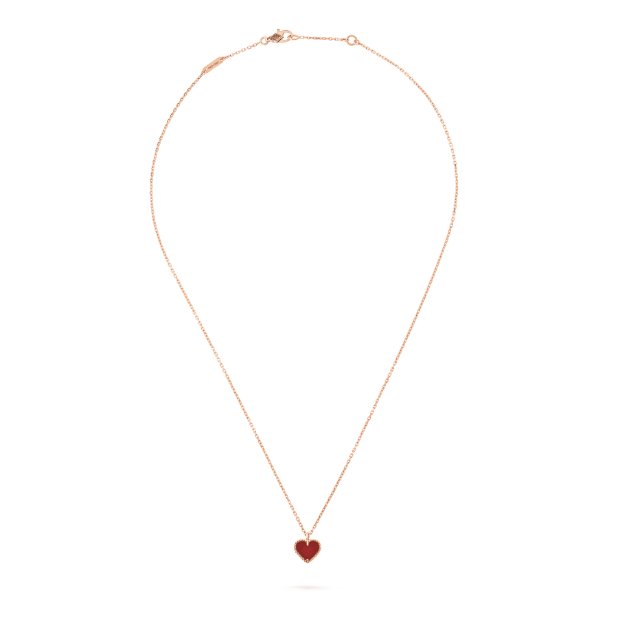 [LUXE NOBLE]SWEET CLOVER CARNELIAN HEART NECKLACE