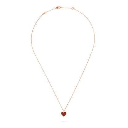 [LUXE NOBLE]SWEET CLOVER CARNELIAN HEART NECKLACE