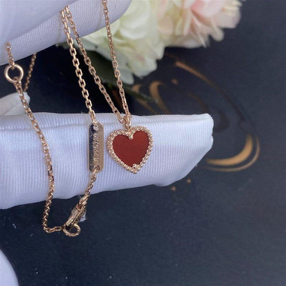 [LUXE NOBLE]SWEET CLOVER CARNELIAN HEART NECKLACE