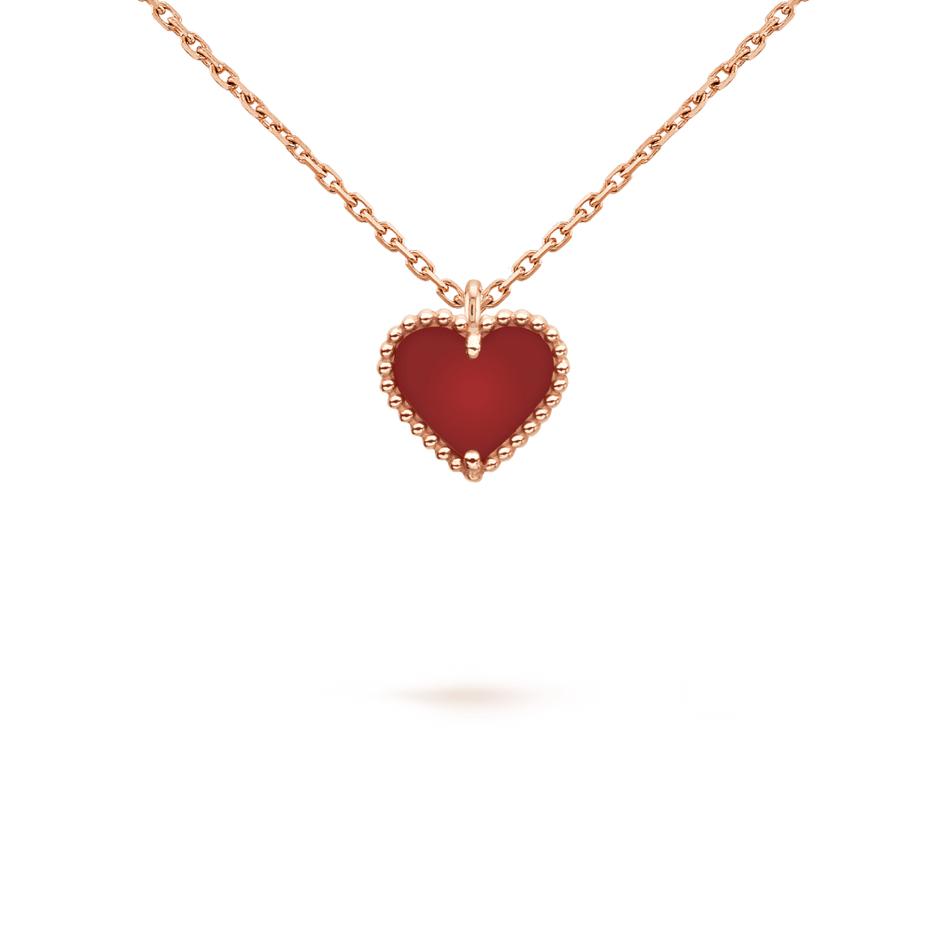 [LUXE NOBLE]SWEET CLOVER CARNELIAN HEART NECKLACE