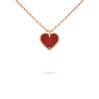 [LUXE NOBLE]SWEET CLOVER CARNELIAN HEART NECKLACE