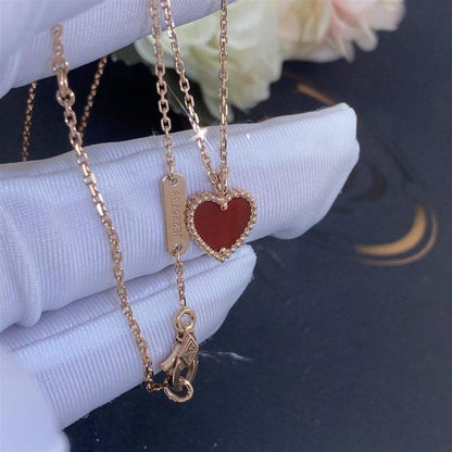 [LUXE NOBLE]SWEET CLOVER CARNELIAN HEART NECKLACE