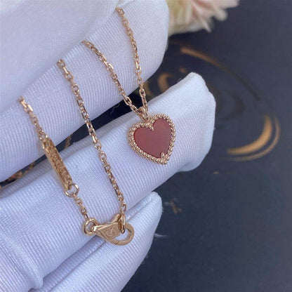 [LUXE NOBLE]SWEET CLOVER CARNELIAN HEART NECKLACE