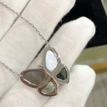 [LUXE NOBLE] GROSSE SCHMETTERLINGS-DIAMANT-ANHÄNGER-KETTE AUS SILBER