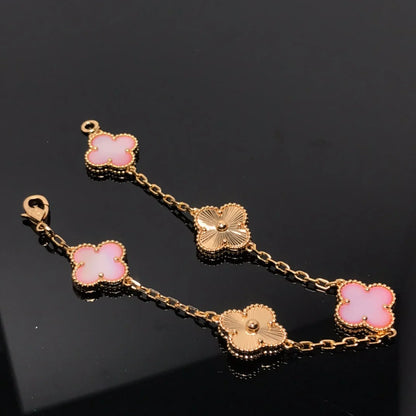 [LUXE NOBLE] CLOVER 5 MOTIFS  PINK MOP BRACELET COLLECTION