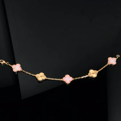 [LUXE NOBLE] CLOVER 5 MOTIFS  PINK MOP BRACELET COLLECTION