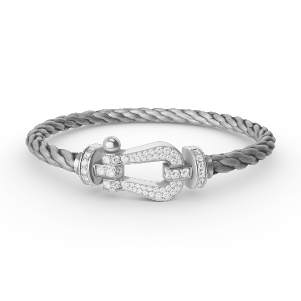 [LUXE NOBLE]FORCE LARGE HORSESHOE FULL DIAMOND BRACELET SILVER