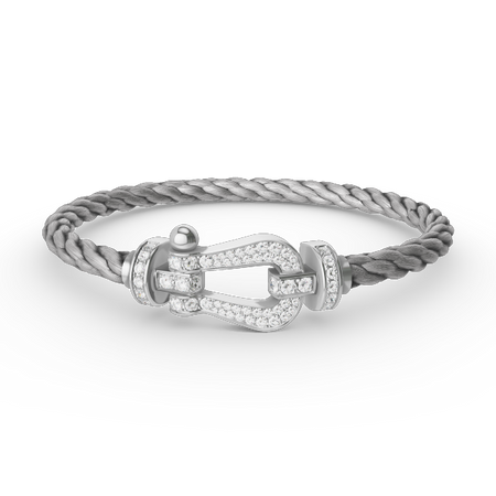 [LUXE NOBLE]FORCE LARGE HORSESHOE FULL DIAMOND BRACELET SILVER
