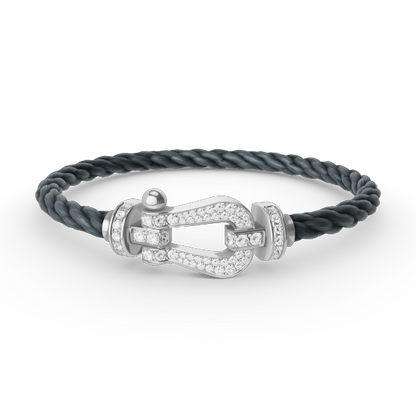 [LUXE NOBLE]FORCE LARGE HORSESHOE FULL DIAMOND BRACELET SILVER